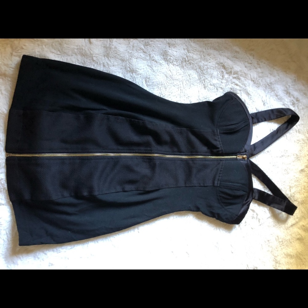 Black Mini Dress Zips In Front Metropark